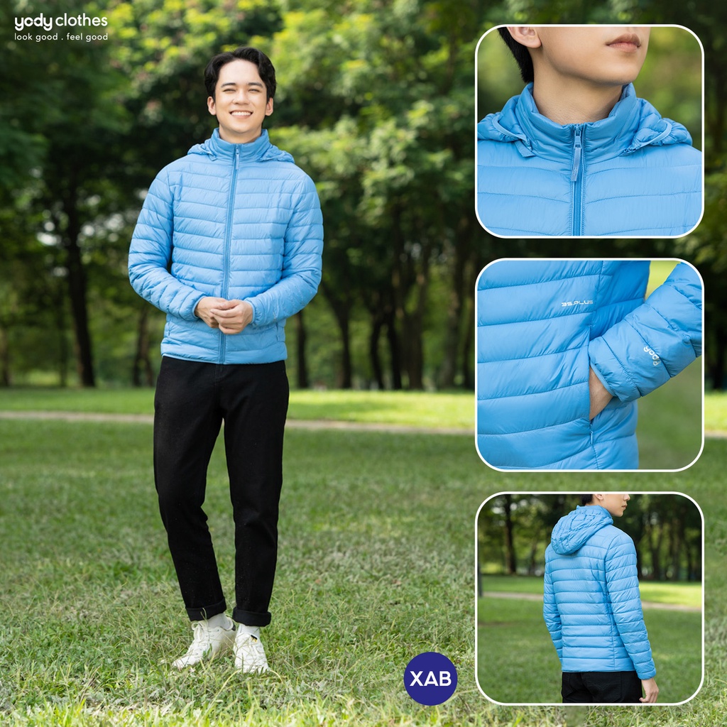 Áo phao nam có mũ 3S PLUS Siêu nhẹ Siêu ấm Siêu gọn Trượt nước PHM5017