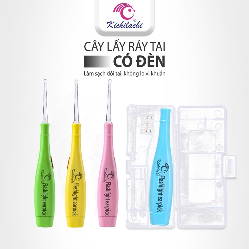 Que lấy dáy tai phát sáng có đèn led cho bé Kichilachi Kichi
