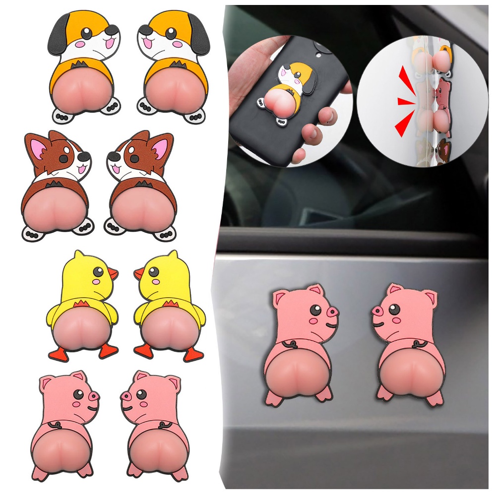 Bộ 2 Miếng Dán Bảo Vệ Kính Chiếu Hậu Xe Hơi Chống Va Chạm Chống Trầy Xước Họa Tiết Hoạt Hình Dễ Thương