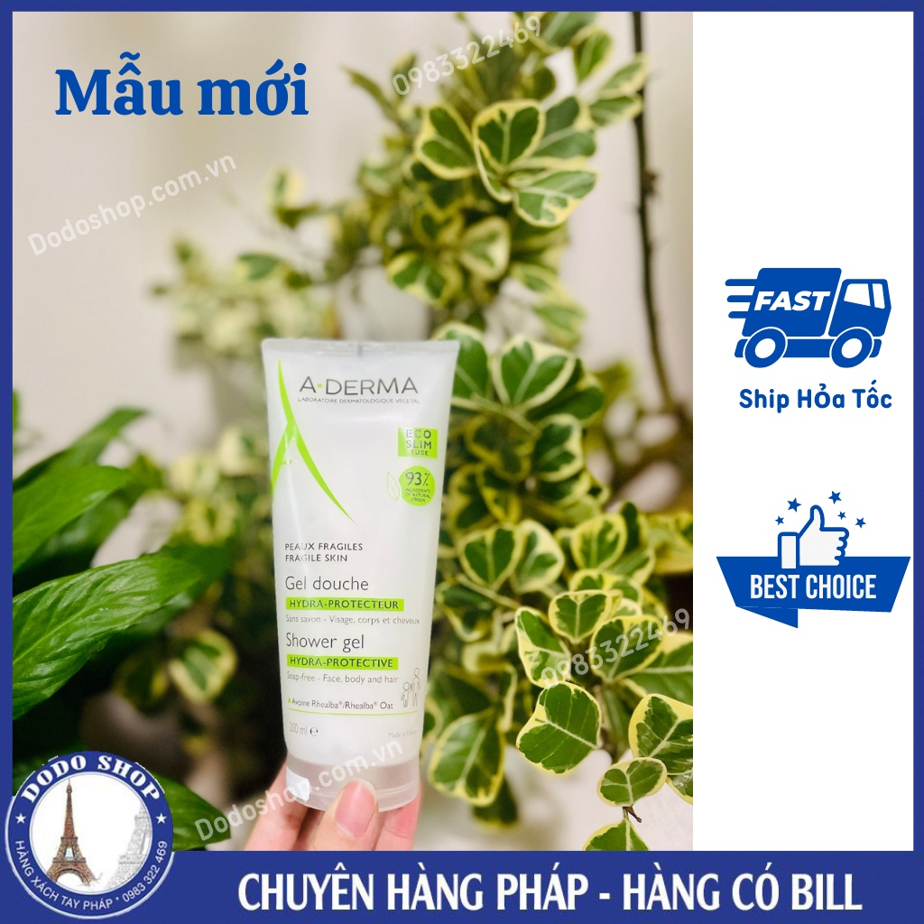 Sữa tắm Aderma ngăn ngừa mụn lưng 200ml dành cho người hay bị mụn lưng, rôm sảy, mụn nhọt