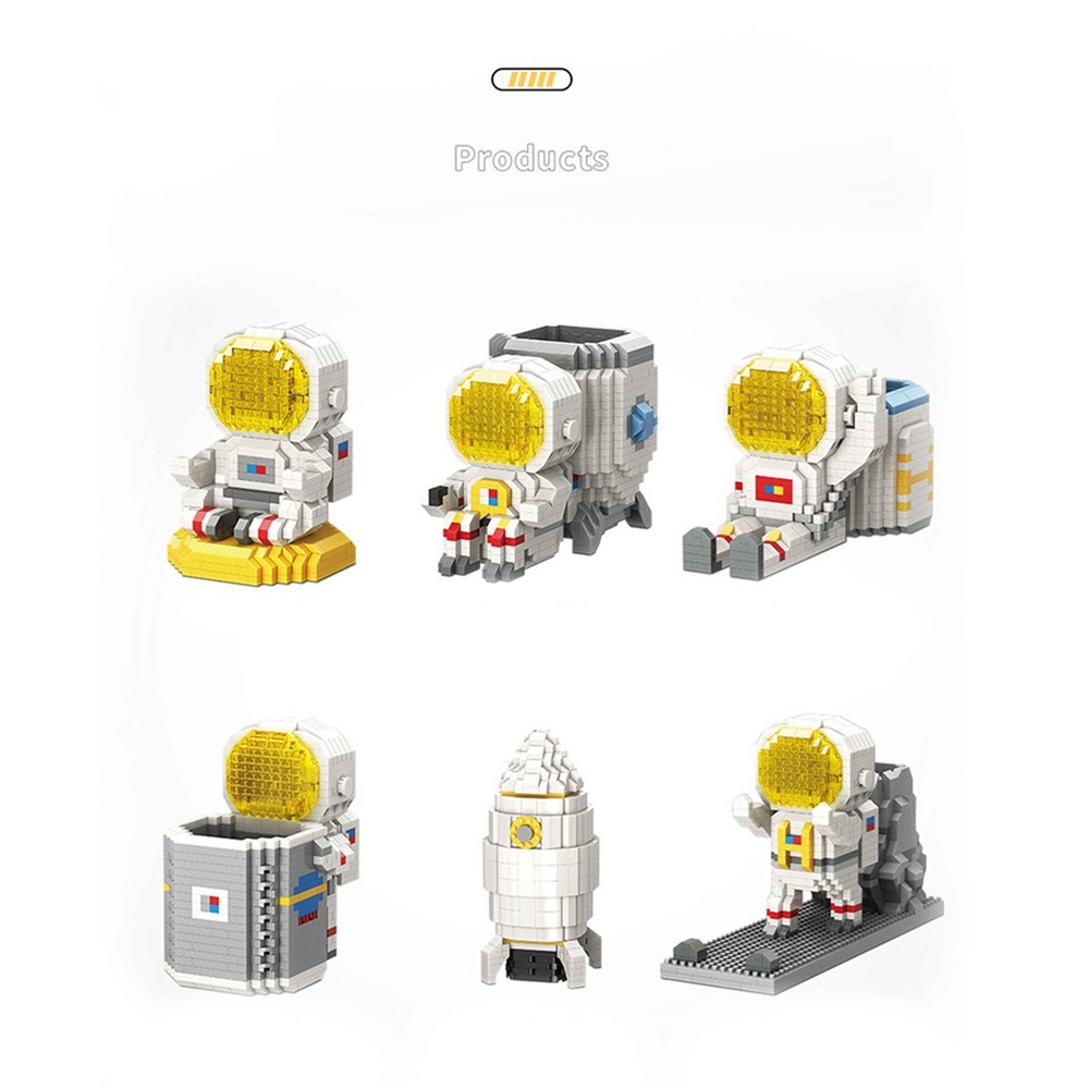 Bộ Đồ Chơi Lắp Ráp Mô Hình Phi Hành Gia Màu Dạ Quang Kèm Giá Đỡ Độc Đáo Cho Bé