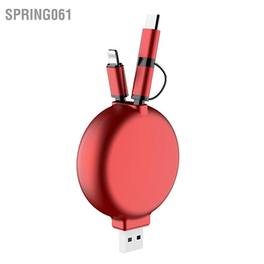 [Hàng Sẵn] Cáp sạc 3 trong 1 Thiết kế có thể thu vào đa năng di động nhỏ cho ô tô gia đình  【Spring061】