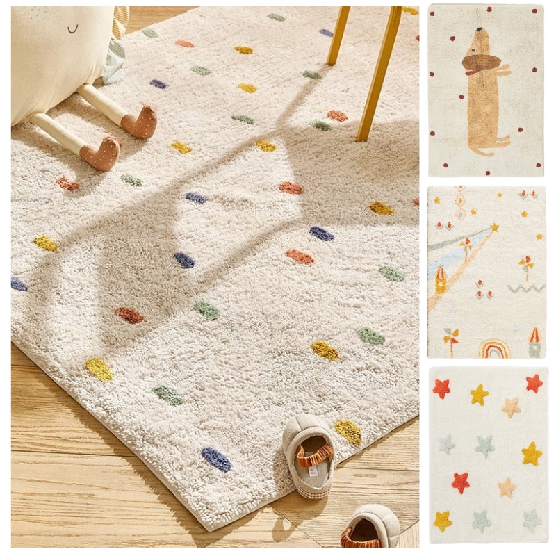 Thảm Trải Sàn Vải nhung lông cừu truyện cổ tích giả tưởng thảm lau chân 40x120-140x200cm màu trơn đơn giản mềm mại và thoải mái thảm lông trải sàn phòng ngủ trang trí phòng ngủ thảm trải sàn cho bé