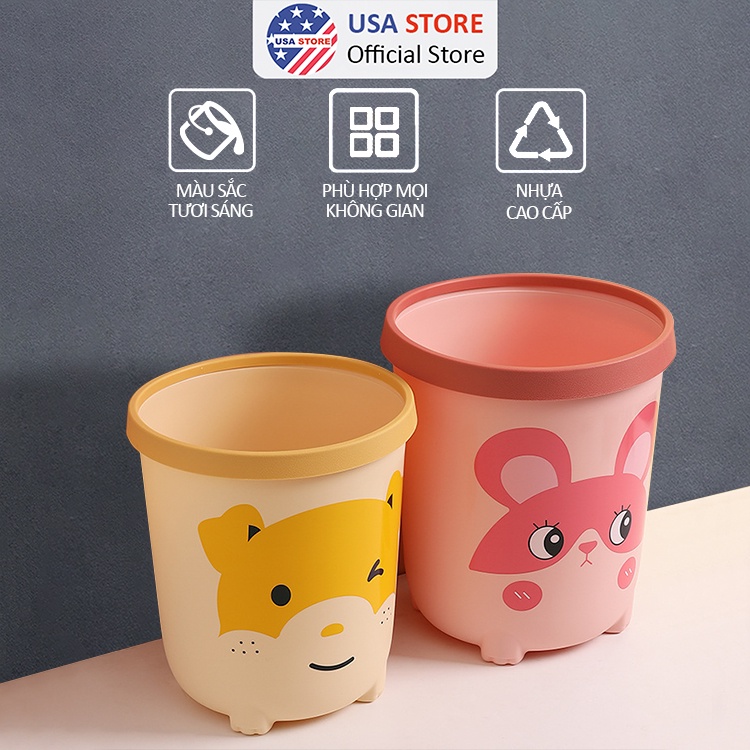 (Video Review) Thùng Đựng Rác Nhựa Hoạt Hình Cho Bé K3 Mới - Sọt Rác Xinh Decor 25x21.5cm