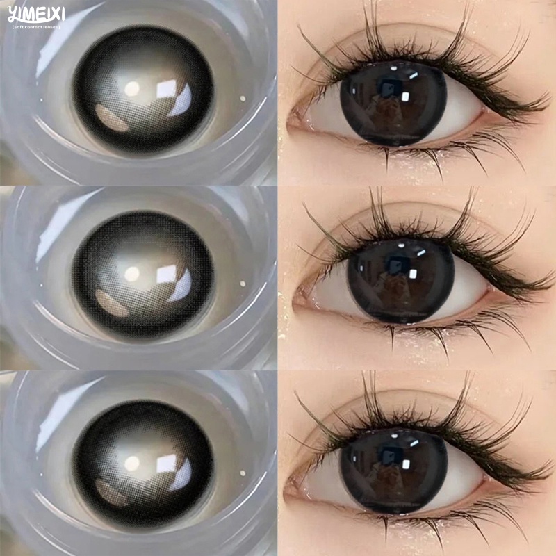 Set 2 Kính Áp Tròng Màu Đen Đường Kính Lớn 14.5MM Cho Mắt