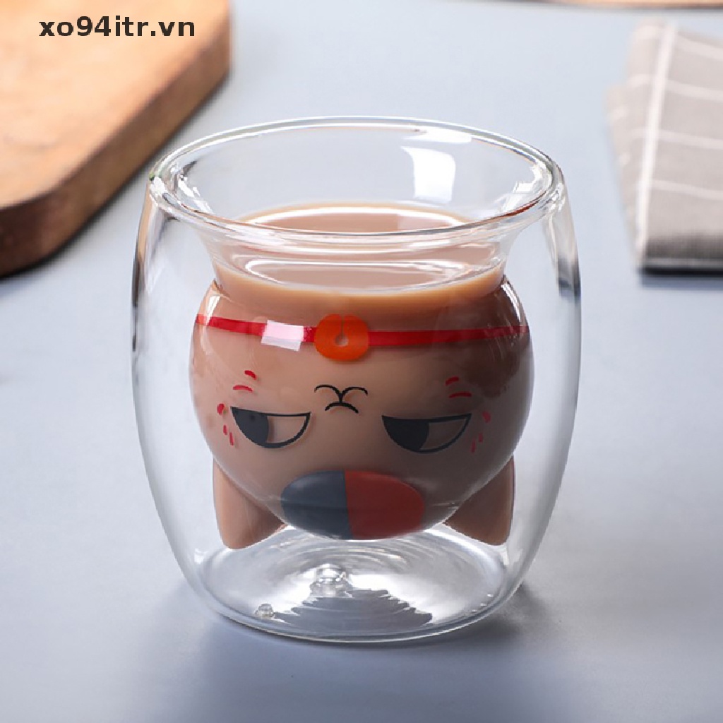 Cốc Thủy Tinh Hai Lớp Hai Lớp Hình Mèo Dễ Thương