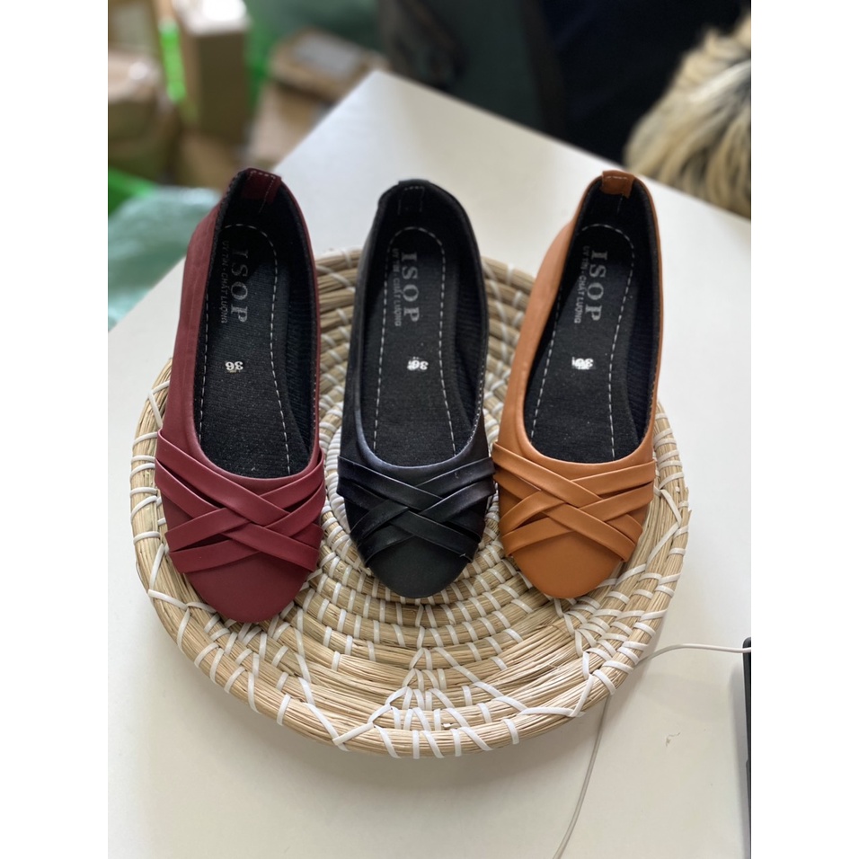 Gày búp bê mũi tròn  phói dây xéo GIAYDEPXINH.DANGMI BB-0186