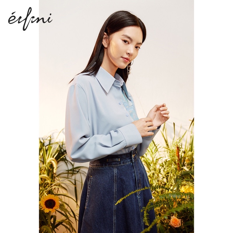 Áo sơ mi xanh Eifini