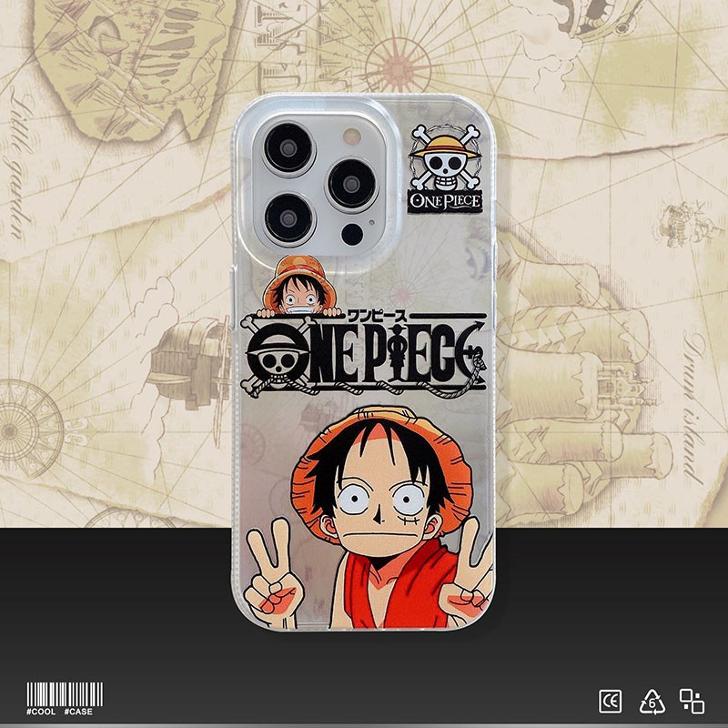 Ốp Điện Thoại Silicone Mềm Chống Sốc In Hoạt Hình One Piece Cho iPhone 11Promax 12Promax 13Promax 14Promax 14Plus