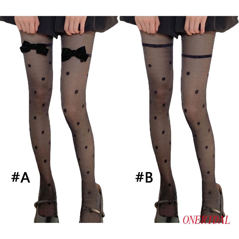Quần Tất Nhung Mỏng Họa Tiết Chấm Bi Gợi Cảm Cho Nữ