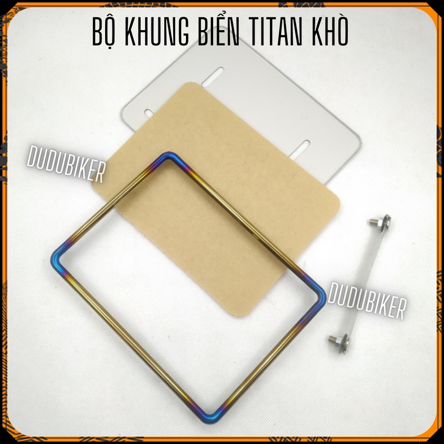 Khung Biển Số TITAN KHÒ LÊN MÀU gắn Xe Máy, Full Bộ Bao Gồm Ốp Biển Số