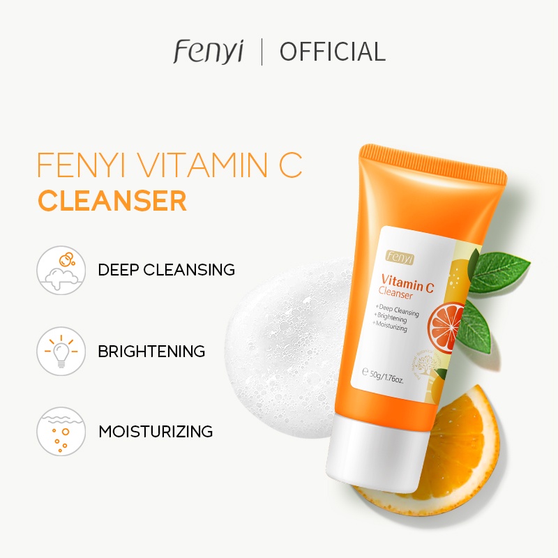 Sữa Rửa Mặt Fenyi Vitamin C Làm Sạch Lỗ Chân Lông Làm Sáng Tông Màu Da