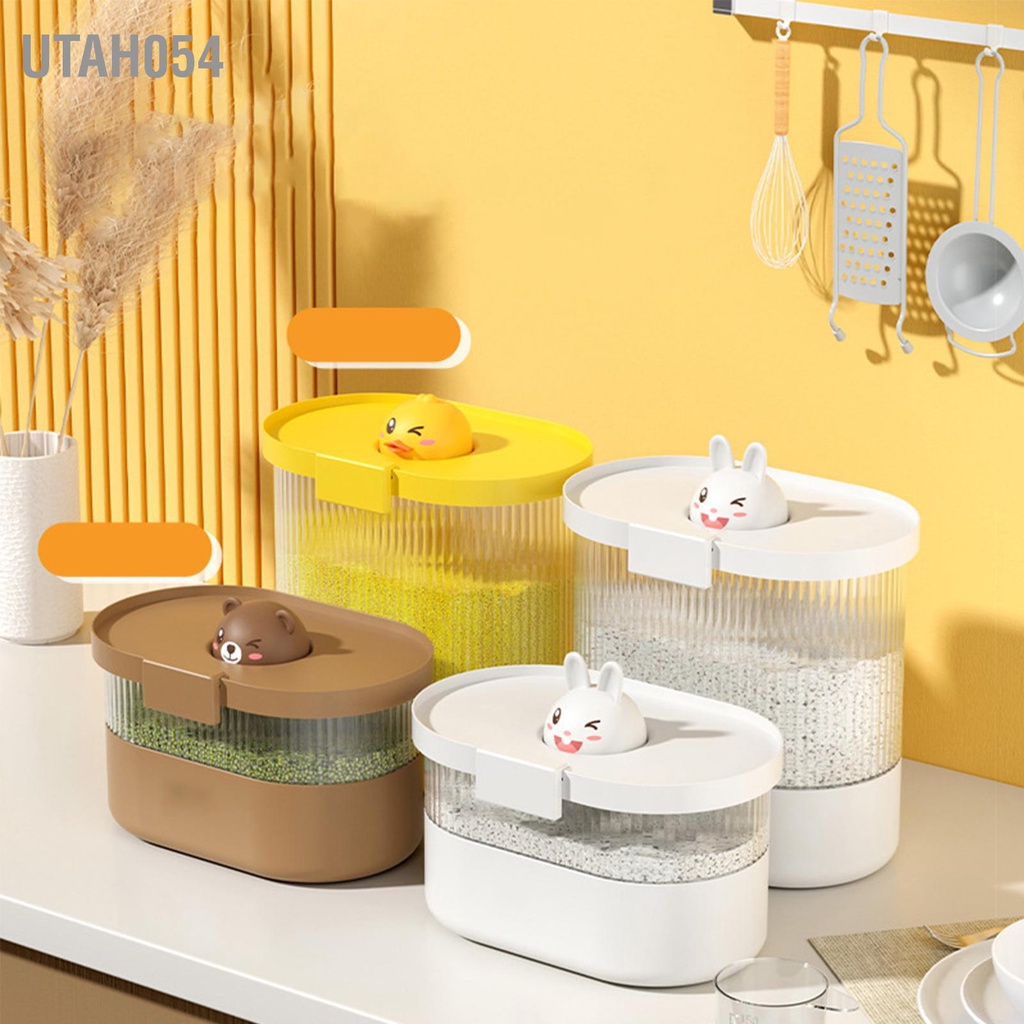 [Hàng Sẵn] Thùng Đựng Gạo 10L/20L Chống ẩm Niêm phong PP PET hoạt hình dễ thương【Utah054】