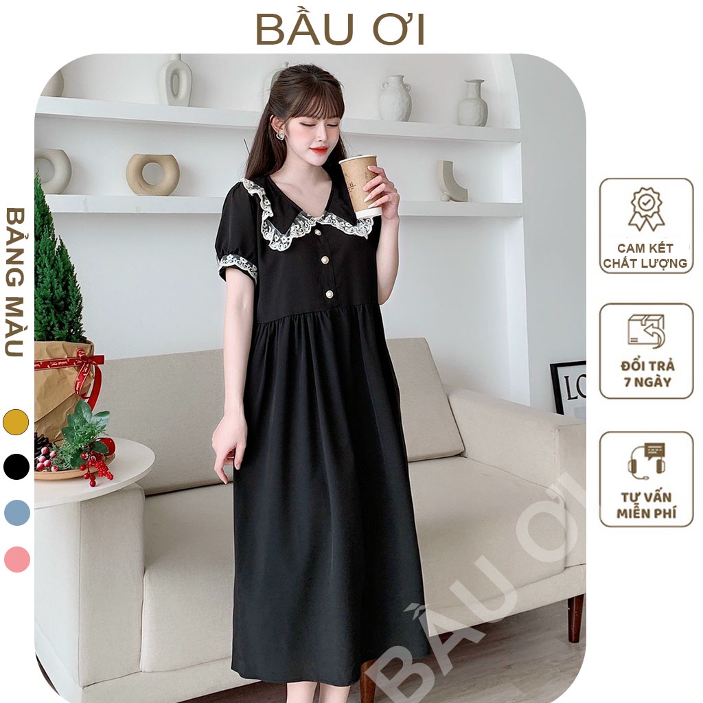 [BAUOII V187] VÁY BẦU CÔNG SỞ THỜI TRANG THIẾT KẾ MẶC ĐI LÀM ĐI CHƠI - ĐẦM BẦU BABYDOLL FREESIZE CHẤT ĐẸP MẶC TÔN DÁNG