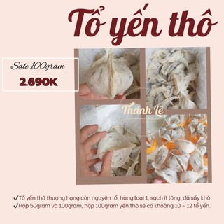 TỔ YẾN THÔ SIÊU ĐẸP 🎁Tặng đường phèn, táo đỏ, nhíp