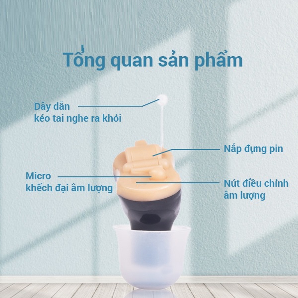 Tai nghe trợ thính siêu nhỏ cho người già lãng tai thính lực kém sử dụng