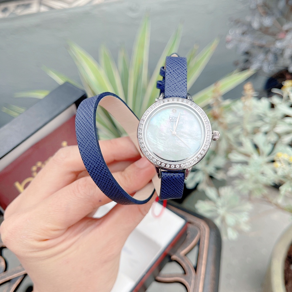 Đồng hồ nữ Burgi mặt không số, dây dài quấn 2 vòng - BUR224BU