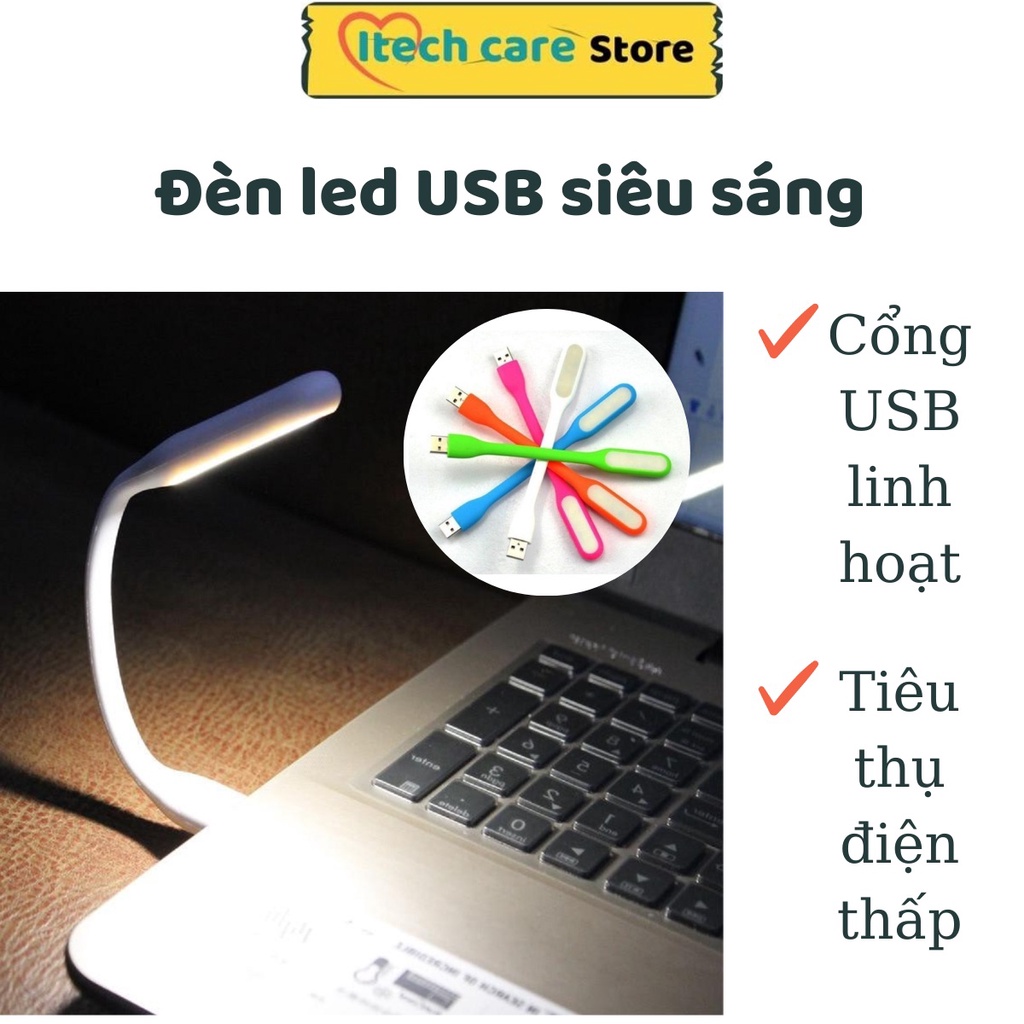 Đèn led cổng usb cắm laptop, sạc dự phòng dễ dàng điều chỉnh