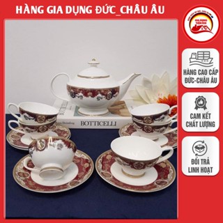 Bộ Ấm trà hoàng gia đỏ lmperial thiết kế đậm nét Châu Âu - Hàng Anh