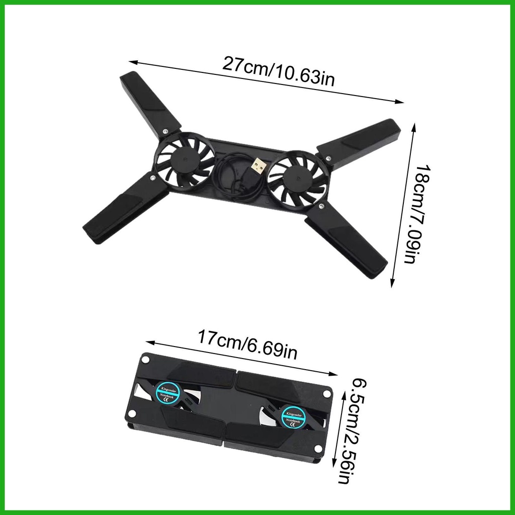 Quạt Tản Nhiệt Cho Laptop Có 2 Quạt USB Yên Tĩnh
