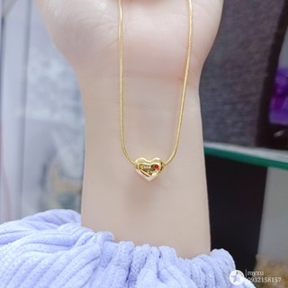Dây chuyền titan trái tim khắc chữ