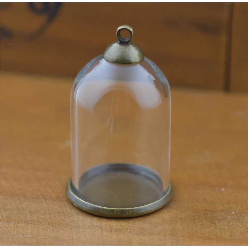 Vương Miện Mini Bằng Đồng Bóng Màu Bạc 25 * 38mm Có Nắp Treo Chống Bụi Trang Trí Phong Cảnh diy