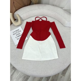 SÉT ÁO BẸT VAI DÂY CHÉO ĐỎ