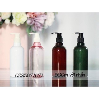 Chai Nhựa [FREE SHIP] Chai nhựa pet 300ml xanh đựng dầu gội, ủ tóc.