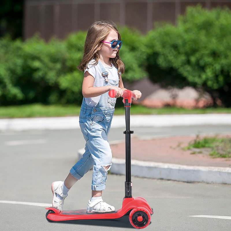 Xe Scooter 3 Bánh Có Đèn Flash Có Thể Điều Chỉnh Dành Cho Bé 3-10 Tuổi