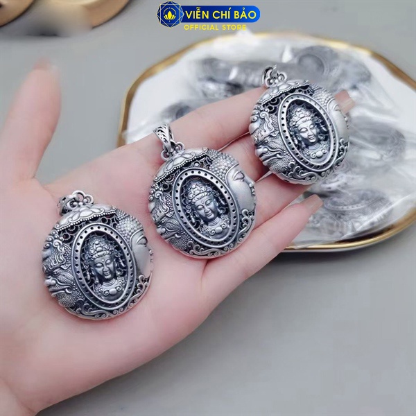 Mặt dây chuyền phật nhất niệm chất liệu bạc Thái 925 thời trang phụ kiện trang sức Viễn Chí Bảo M000232