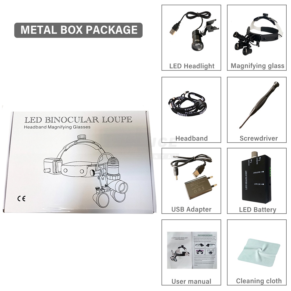 Đèn Pha LED 5W 2.5X / 3.5X Chuyên Dụng Cho Nha Khoa Có Thể Sạc Lại Pin Lithium