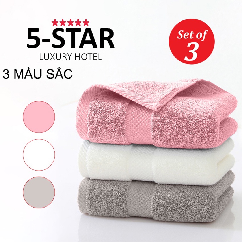 Bộ khăn tắm lớn, khăn tắm cho bé, khăn mặt Homemark 100% cotton Thổ Nhĩ Kỳ cao cấp mềm mại thấm hút tốt an toàn cho da