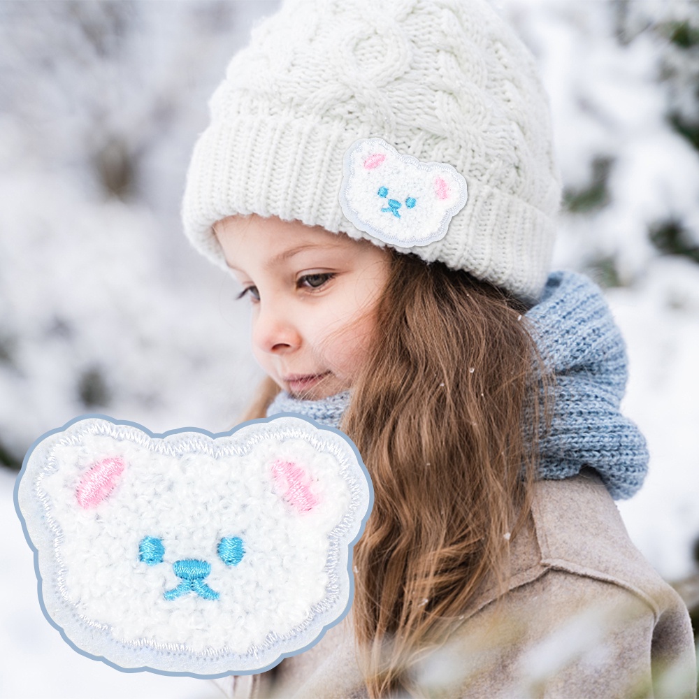 1 Miếng Dán Vải Lông Chất Lượng Cao Hình Gấu Cún Dễ Thương Dùng Trang Trí Quần Áo DIY