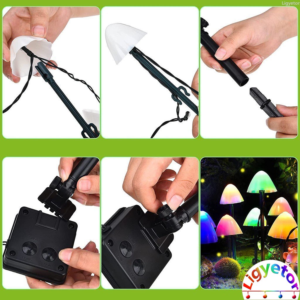 Bộ Sản Phẩm Dây Đèn LED Trang Trí 3.5M / 10 Bóng Hình Cây Nấm