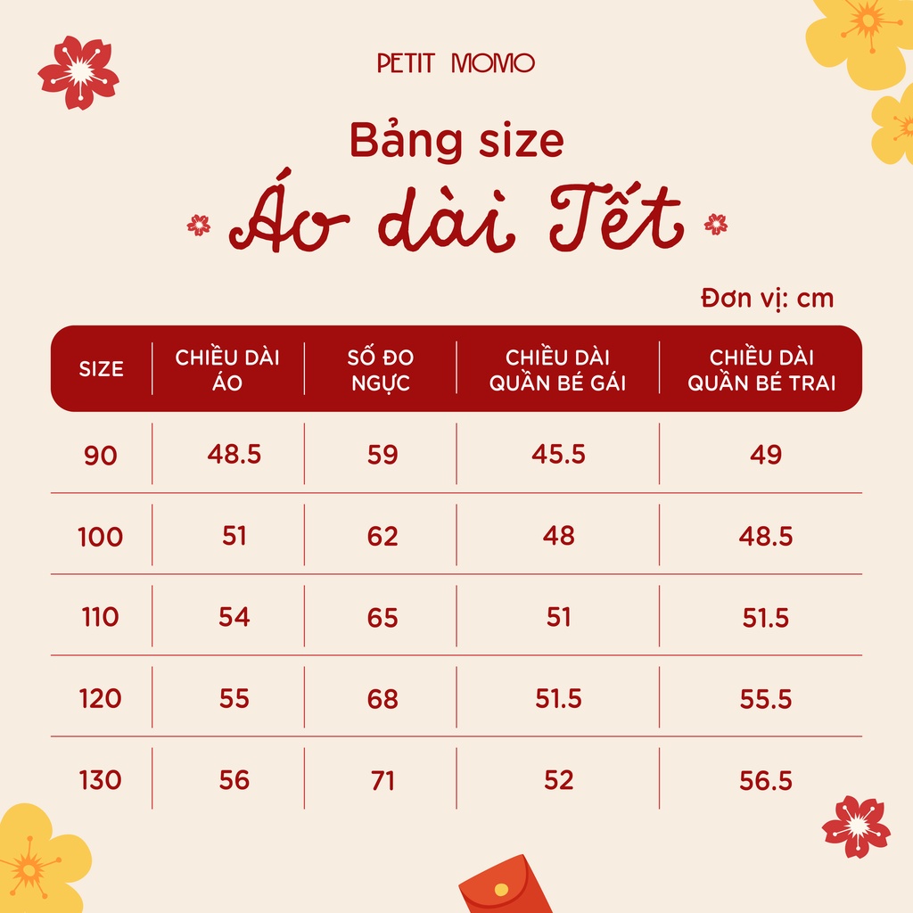 Bộ Áo Dài Trẻ Em PETIT MOMO Thêu Mèo May Mắn Chất Vải Linen Mềm Mại Thoáng Mát Cho Bé Gái H197