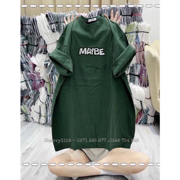 Áo Thun 3158 From Rộng Cotton Khô Nam Nữ Freesize In Chữ MAYBE