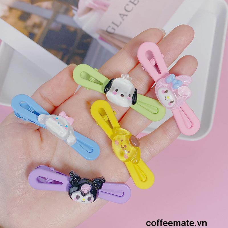 【coffeemate】⚡Sanrio Kẹp Tóc Mái Ngang Hình Cinnamoroll Dog Kuromi Hoạt Hình Dễ Thương Cho Nữ Sinh