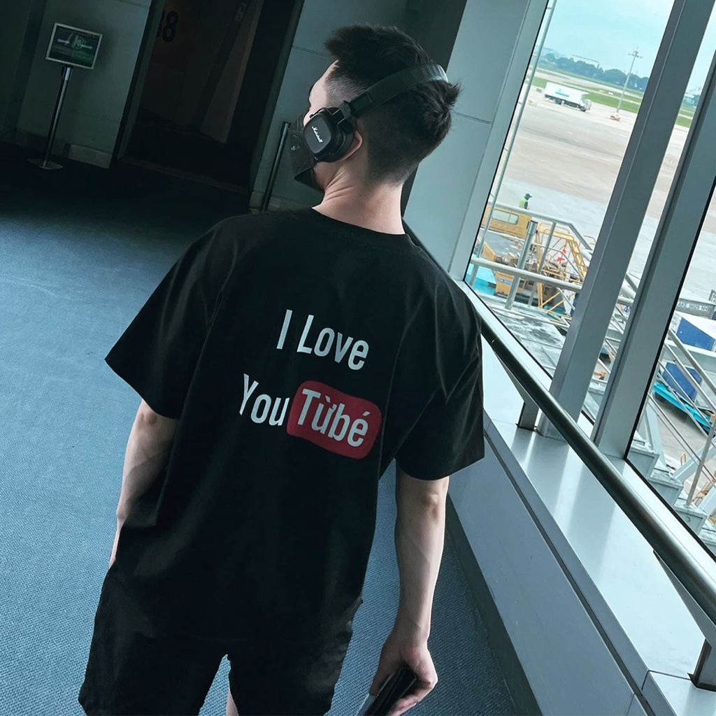 Áo Thun I Love You Từ Bé 100% Cotton Tay Lỡ Unisex - Đen/Trắng Cổ Tròn | Blackwork