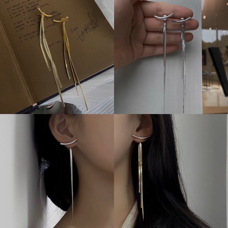 Bông tai đính hạt dài