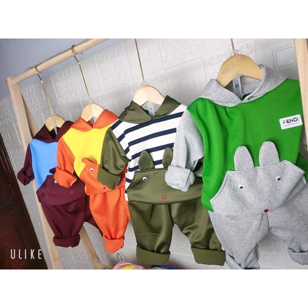 Bộ nỉ lông Hoodie cho bé từ 10-22kg