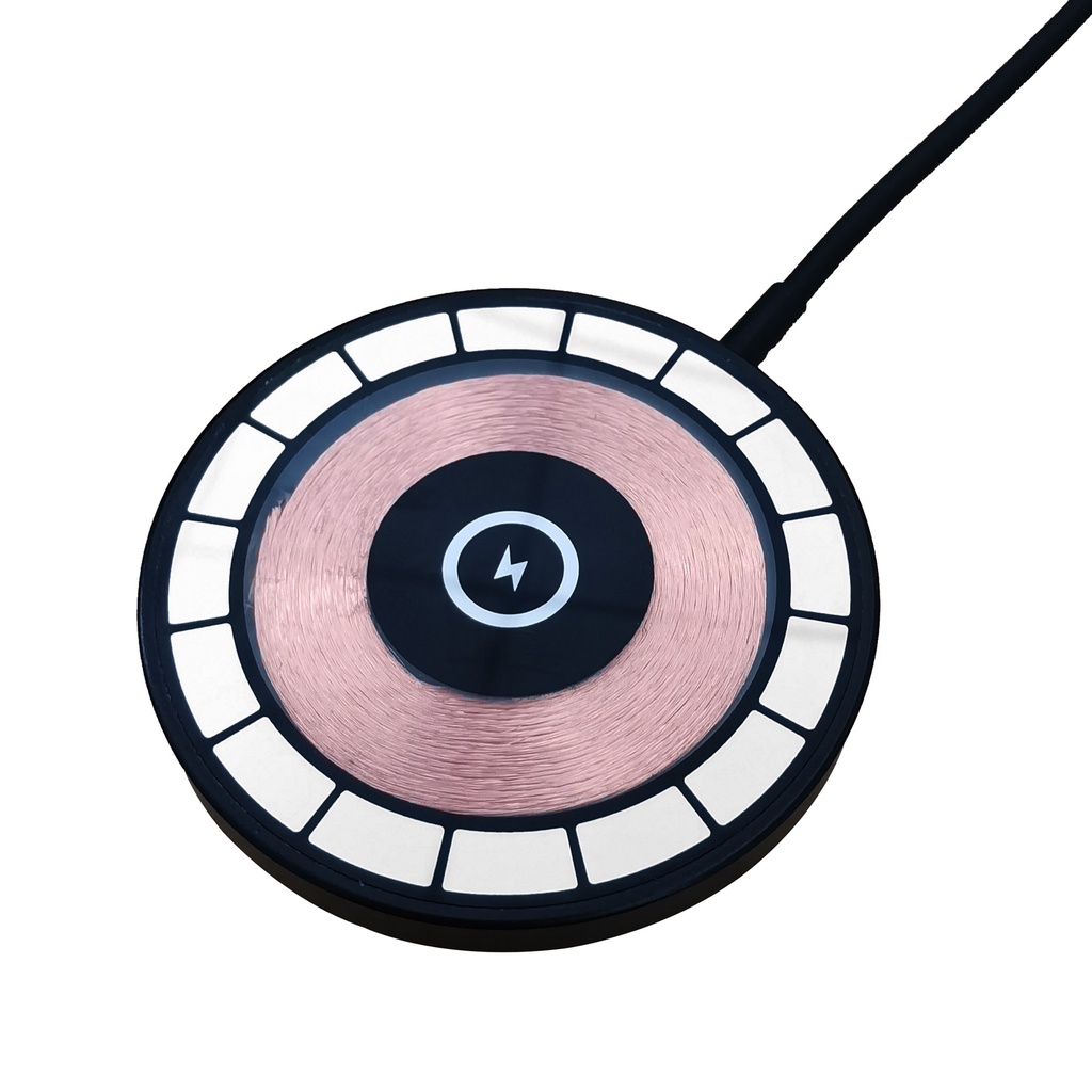 Bộ Sạc Nhanh Không Dây 15W Trong Suốt Có Nam Châm Hít Cho iPhone 12 13 14 Pro Max XS XR SE 2 3 8 Plus