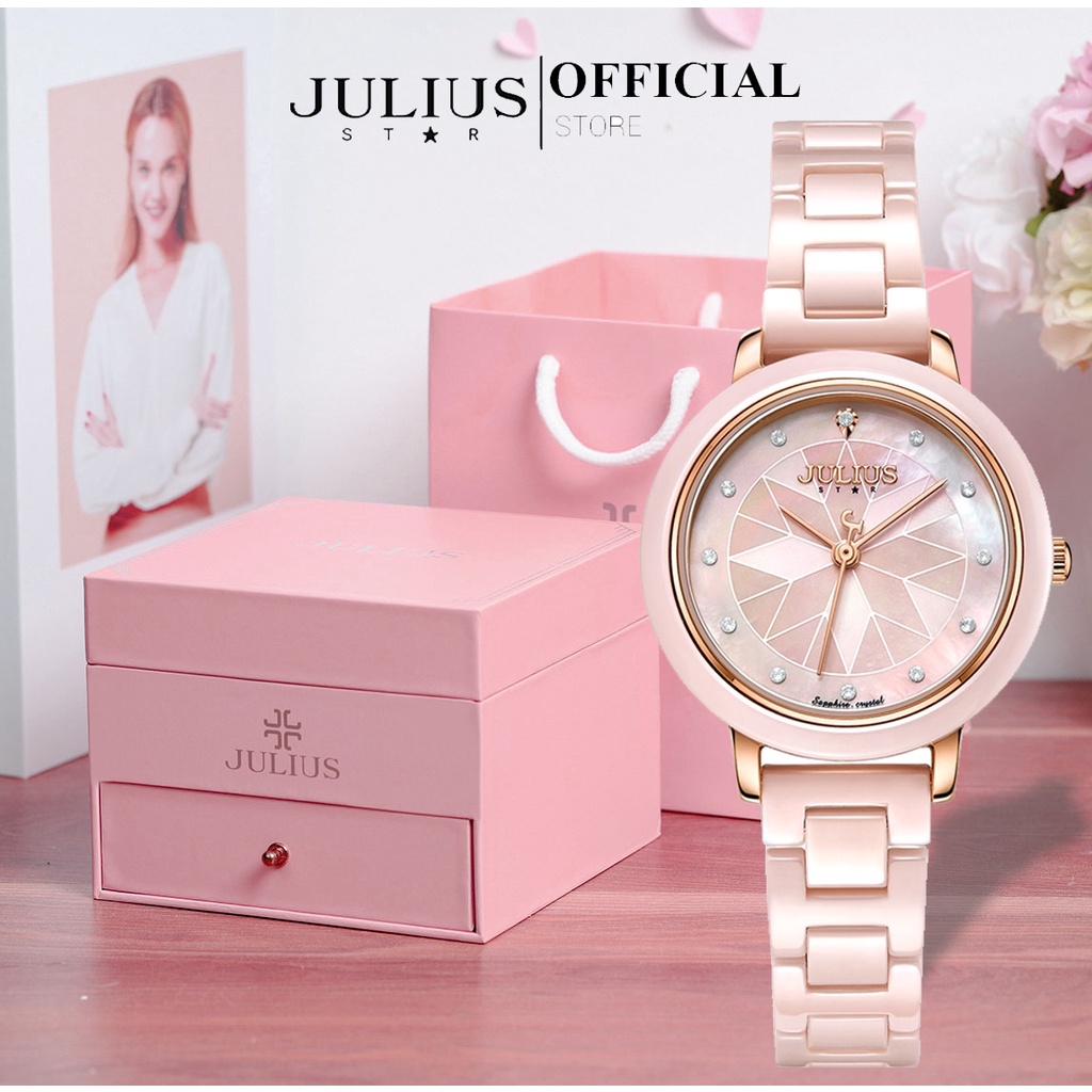 [Julius Official] Đồng hồ nữ Julius Star JS-062 Ceramic