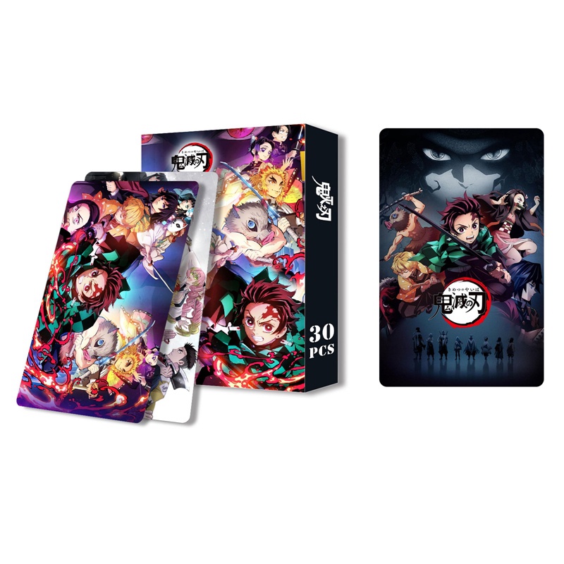 Set 30 Tấm Thẻ Hình Các Thành Viên Trong Anime Demon Slayer Kimetsu No Yaiba