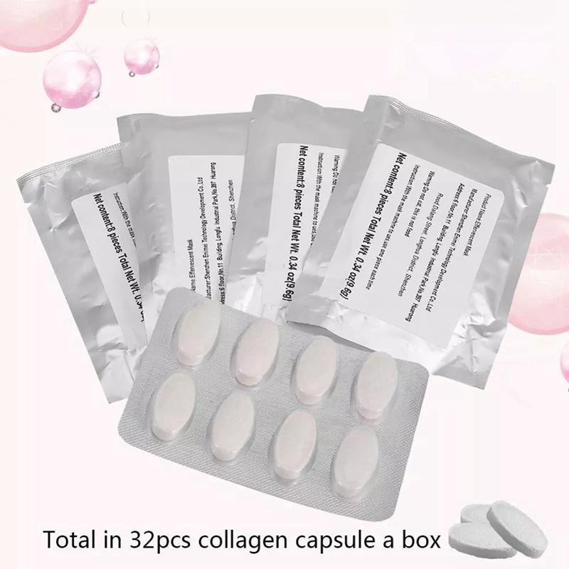 Bộ 32 Mặt Nạ Viên Nén Bổ Sung Collagen Chống Nếp Nhăn Và Lão Hóa DIY