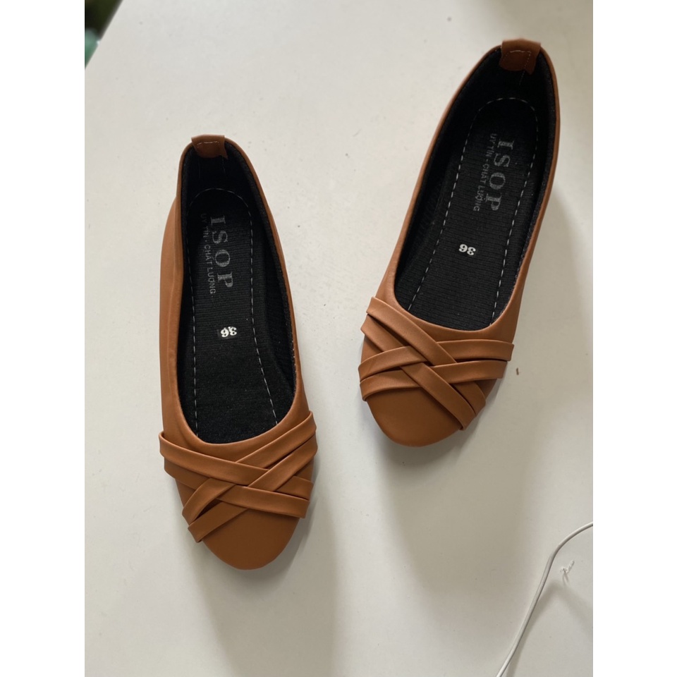 Gày búp bê mũi tròn  phói dây xéo GIAYDEPXINH.DANGMI BB-0186
