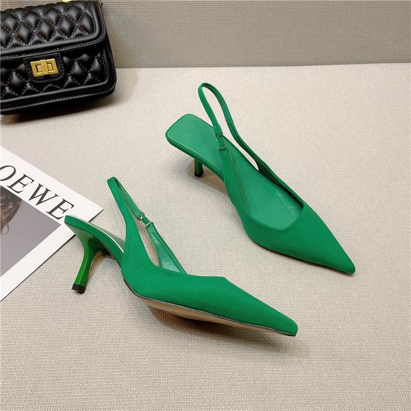 Hàng Có Sẵn Malaysia Giày Cao Gót Sandal Mũi Nhọn Dây Đeo Thanh Lịch Cho Nữ