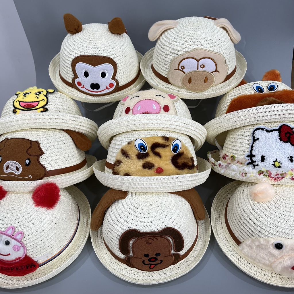 Nón CỐI THÊU HÌNH THÚ VẬT CHO Bé Trai VÀ BÉ GÁI Cho Bé NHIỀU HÌNH HỔ CHUỘT CÁO KITTY