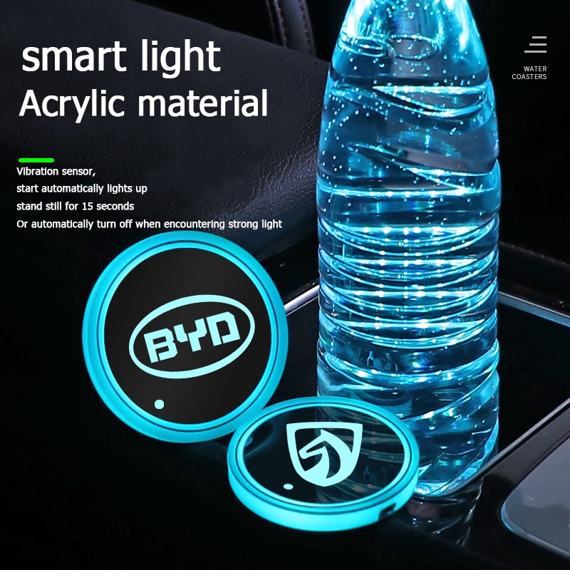 1 Đế Lót Ly Chống Trượt Có Đèn LED Phát Sáng Cho MG ZS MG RX5 MG5 MG6