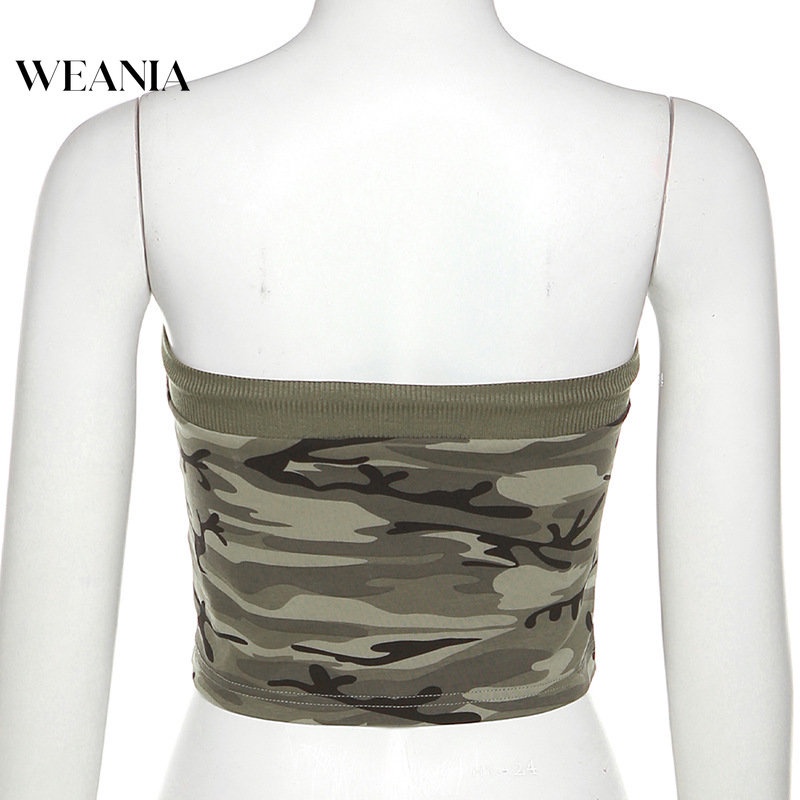 Weania Áo Ống Không Dây In Họa Tiết Rằn Ri Gợi Cảm Cho Nữ