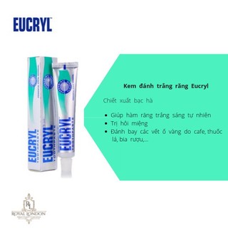 Kem Đánh Răng Bạc Hà Tẩy Trắng Eucryl Toothpaste 62g